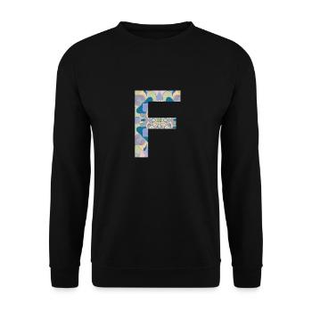 Letter F in mandala - Unisex Sweatshirt - black - Front - Alina (178cm) & Michal (187cm)