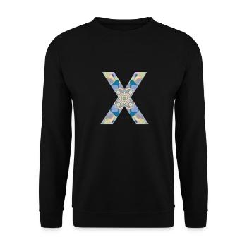 Letter X in mandala - Unisex Sweatshirt - black - Front - Alina (178cm) & Michal (187cm)
