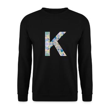 Letter K in mandala - Unisex Sweatshirt - black - Front - Alina (178cm) & Michal (187cm)