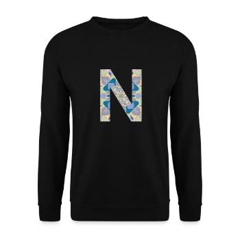 Letter N in mandala - Unisex Sweatshirt - black - Front - Alina (178cm) & Michal (187cm)