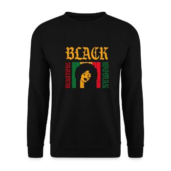 Beautiful Black Woman Retro - Unisex Sweatshirt - black - Front - Alina (178cm) & Michal (187cm)