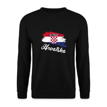Hrvatska Vintage - Unisex Sweatshirt - black - Front - Alina (178cm) & Michal (187cm)