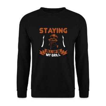 STAYING ALL UP IN MY GRILL - Unisex Sweatshirt - black - Front - Alina (178cm) & Michal (187cm)