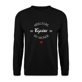 meilleure copine du monde - Sweat-shirt Unisexe - noir - Devant - Alina (178cm) & Michal (187cm)