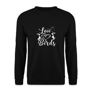 Love Birds - Unisex Sweatshirt - black - Front - Alina (178cm) & Michal (187cm)
