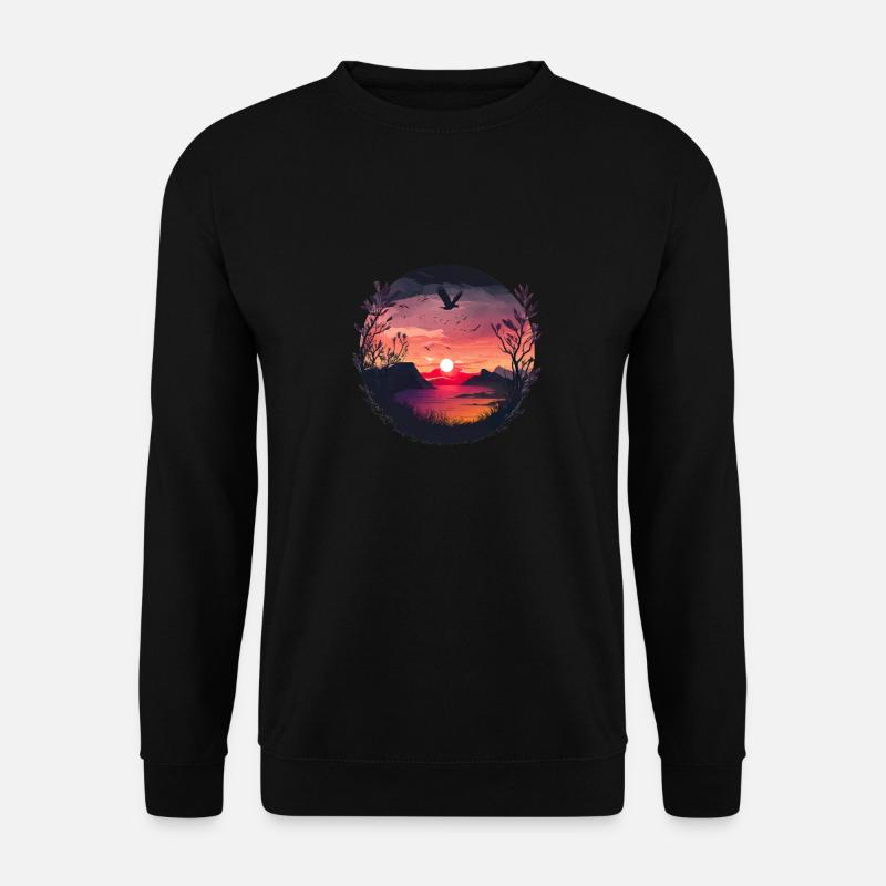 Sunset Birds - Unisex Pullover - Schwarz