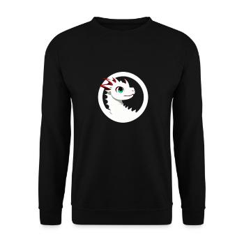 Cartoon Drache Feuer Fantasie Comic Drachen 10 - Unisex Pullover - Schwarz - Vorne - Alina (178cm) & Michal (187cm)