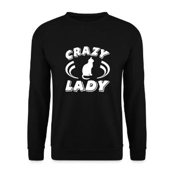 Cat - Unisex Sweatshirt - black - Front - Alina (178cm) & Michal (187cm)