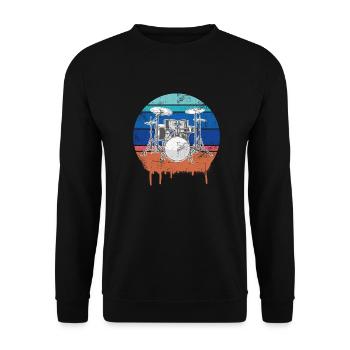 Drummer Schlagzeuger Schlagzeug Geschenk - Unisex Pullover - Schwarz - Vorne - Alina (178cm) & Michal (187cm)