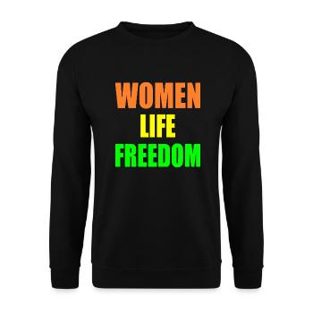Women life freedom - Unisex Pullover - Schwarz - Vorne - Alina (178cm) & Michal (187cm)