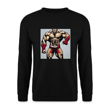 starker mann - Unisex Pullover - Schwarz - Vorne - Alina (178cm) & Michal (187cm)