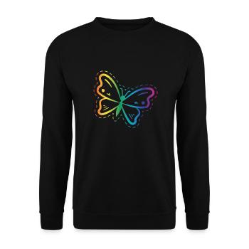 Butterfly Rainbow - Unisex Sweatshirt - black - Front - Alina (178cm) & Michal (187cm)