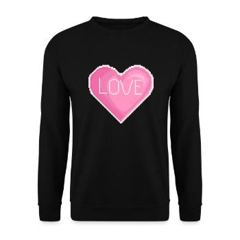 Herz - Unisex Pullover - Schwarz - Vorne - Alina (178cm) & Michal (187cm)