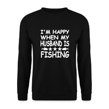 Angling - Unisex Sweatshirt - black - Front - Alina (178cm) & Michal (187cm)