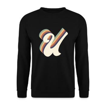 lettre u - Sweat-shirt Unisexe - noir - Devant - Alina (178cm) & Michal (187cm)