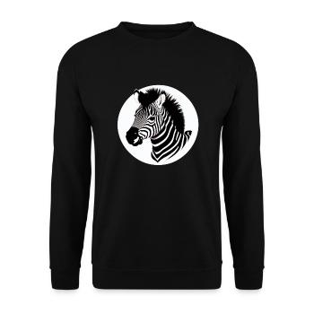 Fun Zebra Cartoon Funny Nature Animal Safari 9 - Unisex Sweatshirt - black - Front - Alina (178cm) & Michal (187cm)