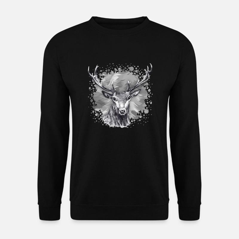 Hirsch - Unisex Pullover - Schwarz
