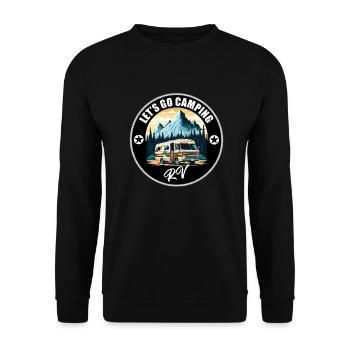 RV "Lets Go Camping" Retro T-Shirt - Unisex Sweatshirt - black - Front - Alina (178cm) & Michal (187cm)