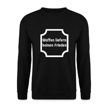 Waffen liefern keinen Frieden dunkles Design - Unisex Pullover - Schwarz - Vorne - Alina (178cm) & Michal (187cm)