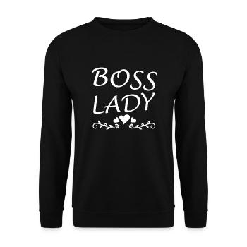 Boss Queen Gift Women Girls Lady - Unisex Sweatshirt - black - Front - Alina (178cm) & Michal (187cm)