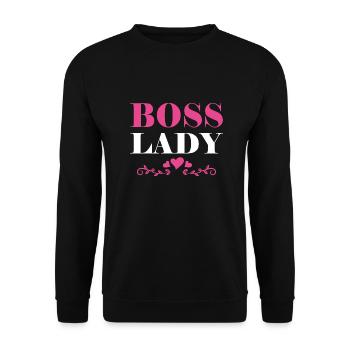 Boss Queen Gift Women Girls Lady - Unisex Sweatshirt - black - Front - Alina (178cm) & Michal (187cm)