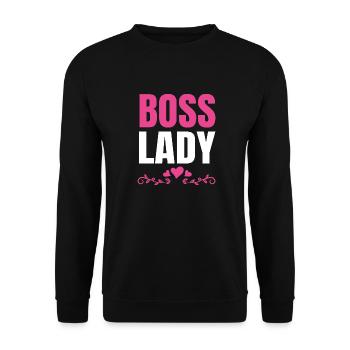 Boss Queen Gift Women Girls Lady - Unisex Sweatshirt - black - Front - Alina (178cm) & Michal (187cm)