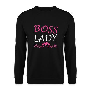 Boss Queen Gift Women Girls Lady - Unisex Sweatshirt - black - Front - Alina (178cm) & Michal (187cm)