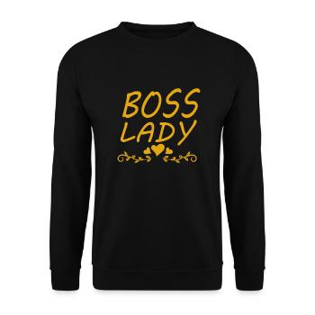 Boss Queen Gift Women Girls Lady - Unisex Sweatshirt - black - Front - Alina (178cm) & Michal (187cm)