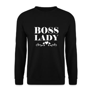 Boss Queen Gift Femmes Filles Dame - Sweat-shirt Unisexe - noir - Devant - Alina (178cm) & Michal (187cm)