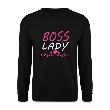 Boss Queen Gift Women Girls Lady - Unisex Sweatshirt - black - Front - Alina (178cm) & Michal (187cm)