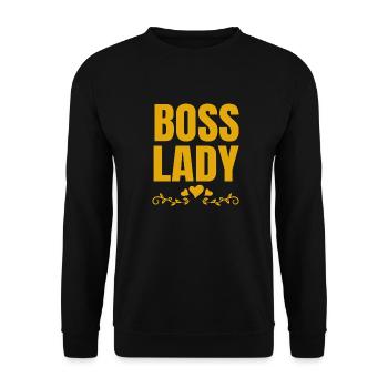 Boss Queen Gift Women Girls Lady - Unisex Sweatshirt - black - Front - Alina (178cm) & Michal (187cm)
