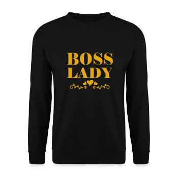 Boss Queen Gift Women Girls Lady - Unisex Sweatshirt - black - Front - Alina (178cm) & Michal (187cm)