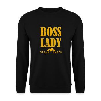 Boss Queen Gift Women Girls Lady - Unisex Sweatshirt - black - Front - Alina (178cm) & Michal (187cm)