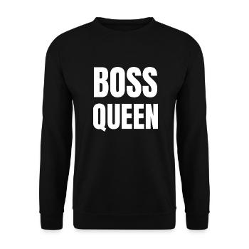 Boss Queen Gift Lady - Unisex Sweatshirt - black - Front - Alina (178cm) & Michal (187cm)