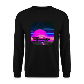 Back To The 80's | Synthwave - Unisex Sweatshirt - black - Front - Alina (178cm) & Michal (187cm)