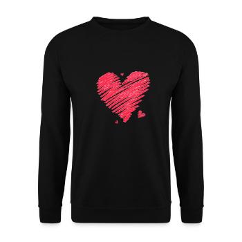 14 Feb Be My Valentine Happy Valentine Day 01 - Unisex Pullover - Schwarz - Vorne - Alina (178cm) & Michal (187cm)