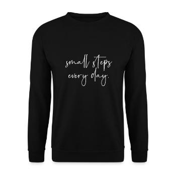 Small steps every day - Unisex Pullover - Schwarz - Vorne - Alina (178cm) & Michal (187cm)
