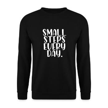 Small steps every day - Unisex Pullover - Schwarz - Vorne - Alina (178cm) & Michal (187cm)