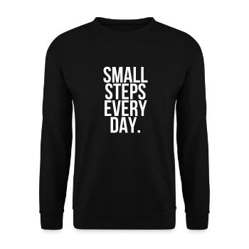 Small steps every day - Unisex Pullover - Schwarz - Vorne - Alina (178cm) & Michal (187cm)