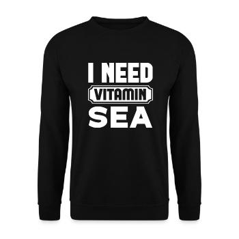 J’ai besoin de vitamine mer - Sweat-shirt Unisexe - noir - Devant - Alina (178cm) & Michal (187cm)