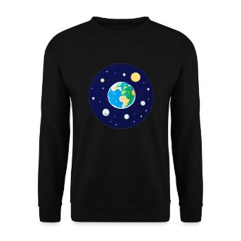 Mignon dessin animé représentation de la planète Terre 4 - Sweat-shirt Unisexe - noir - Devant - Alina (178cm) & Michal (187cm)