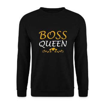 Boss Queen Lady Ladies Gift - Unisex Sweatshirt - black - Front - Alina (178cm) & Michal (187cm)