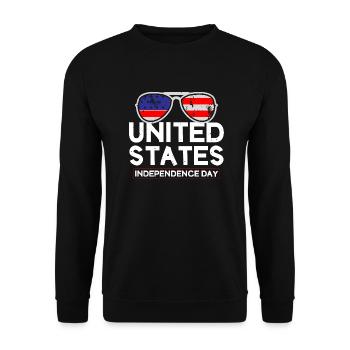 UNITED STATES INDEPENDENCE DAY - Unisex Sweatshirt - black - Front - Alina (178cm) & Michal (187cm)