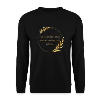 Rire et Sourire - Sweat-shirt Unisexe - noir - Devant - Alina (178cm) & Michal (187cm)