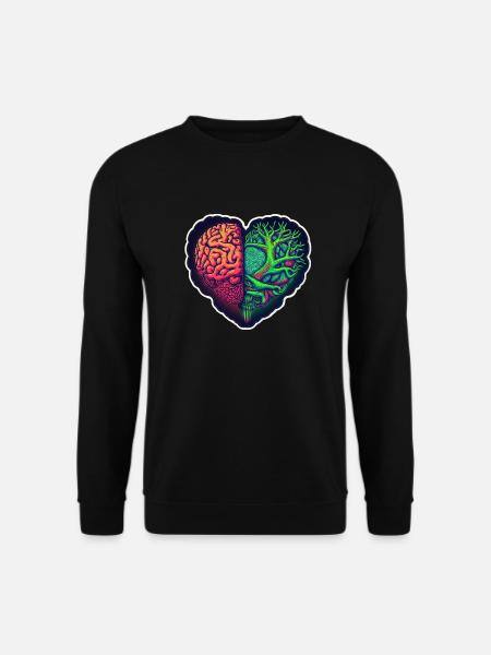 Brain and Heart merged together - Unisex Sweatshirt - black