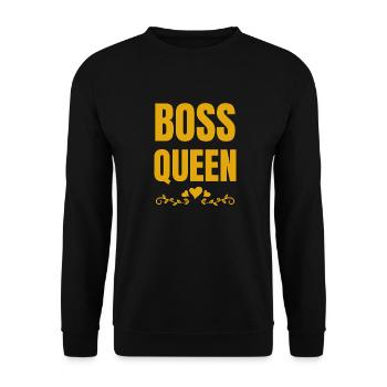 Boss Queen Lady Ladies Gift - Unisex Sweatshirt - black - Front - Alina (178cm) & Michal (187cm)