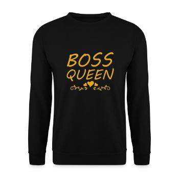 Boss Queen Lady Ladies Gift - Unisex Sweatshirt - black - Front - Alina (178cm) & Michal (187cm)