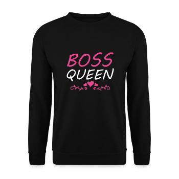 Boss Queen Lady Ladies Gift - Unisex Sweatshirt - black - Front - Alina (178cm) & Michal (187cm)