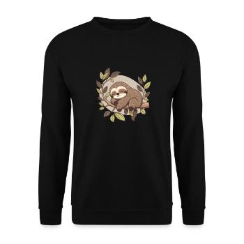 Paresseux mignon - Sweat-shirt Unisexe - noir - Devant - Alina (178cm) & Michal (187cm)