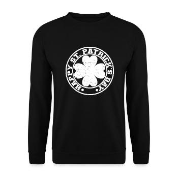 Cadeau de la Saint-Patrick Trèfle Hommes, Femmes, Enfants - Sweat-shirt Unisexe - noir - Devant - Alina (178cm) & Michal (187cm)